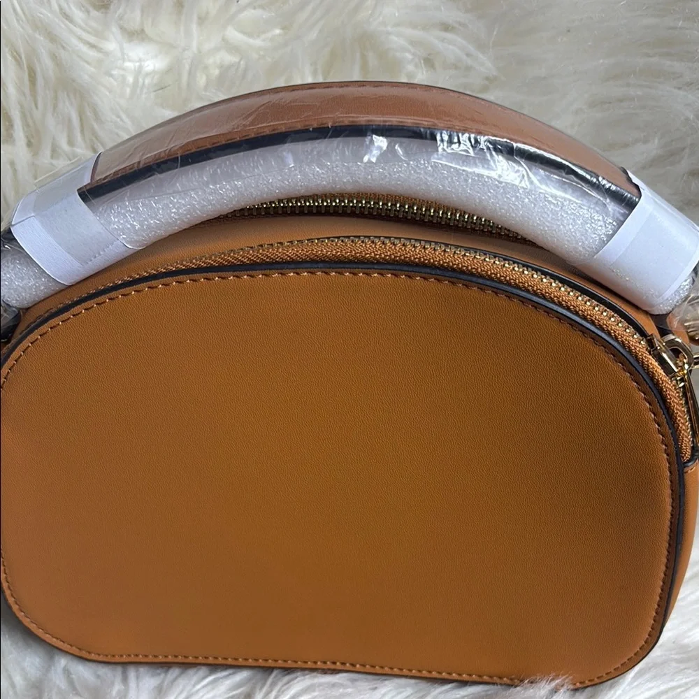 Forever 21 Brown and Gold Dome Crossbody Bag